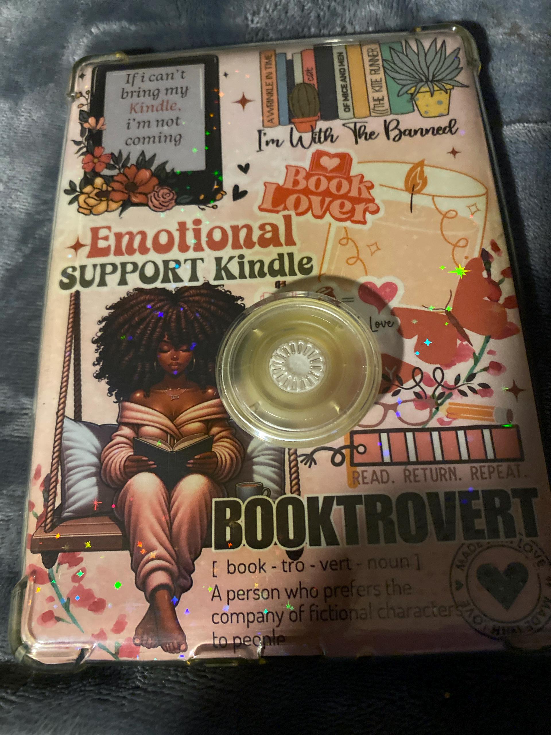 Kindle Insert Kindle Srickers Black Girl E-Reader Holographic Insert Kindle Glitter Cardstock Decor Bookish Accessories Gift for Book Lover