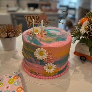 Two Groovy Cake Topper Boho Cake Topper First Birthday Cake - Etsy