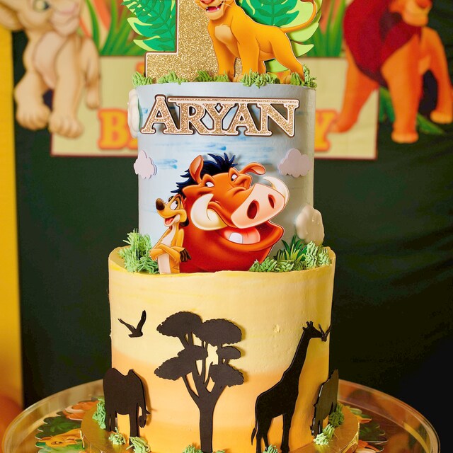 Simyron Cake Topper, Décoration De Gâteau à Thème Roi Lion Gâteau Topper Jungle Gâteau Décoration Animal Cake Topper Pour Enfants Pour Anniversaire D 'enfants Fête Prénatale