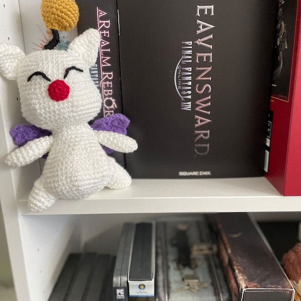 Moogle Repeating Pattern Moogle Crochet Pattern. This Cute Moogle From FF14 is Not Hard to Make ...
