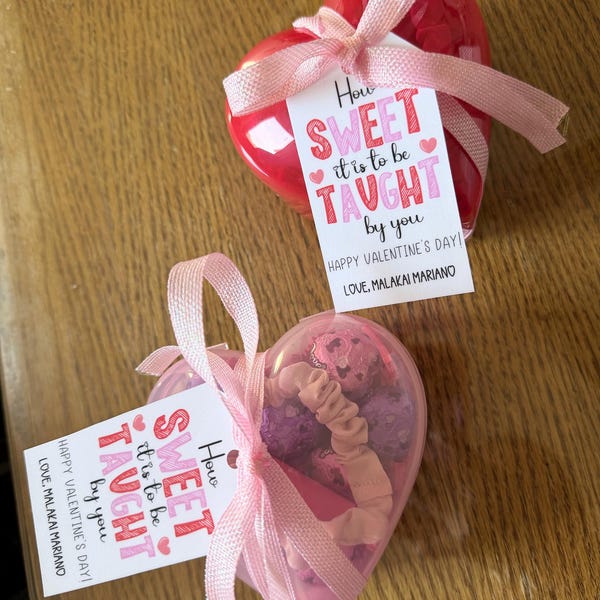 EDITABLE Teacher Valentine Gift Tags, Valentine Teacher Gift, Printable ...
