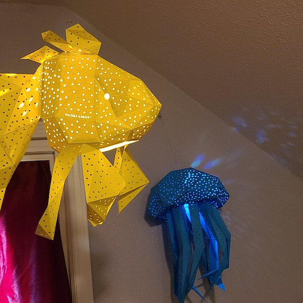 Fish DIY Papercraft Kit, Origami Lantern, Under the Sea, Kids Room ...