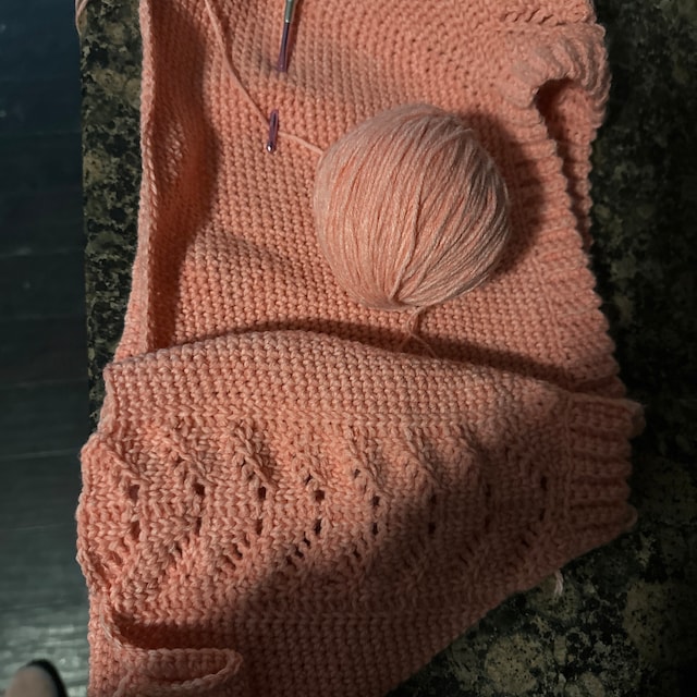 A customer's finished Lovely Lace Sweater Crochet Pattern