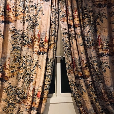 Toile Window Treatment Panels and Valances in Covington - Etsy