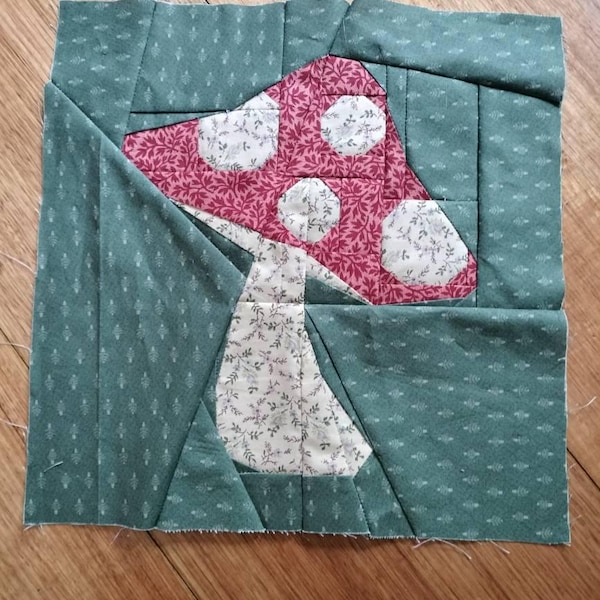 Toadstool FPP Quilt Block PDF Pattern - 3 Block Sizes - Etsy