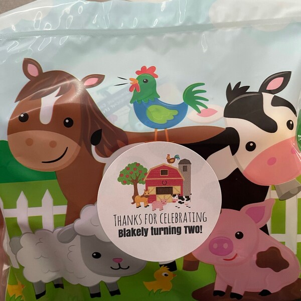 Farm Stickers, Barn Labels, First Birthday, Farm Theme, Farm Favors ...