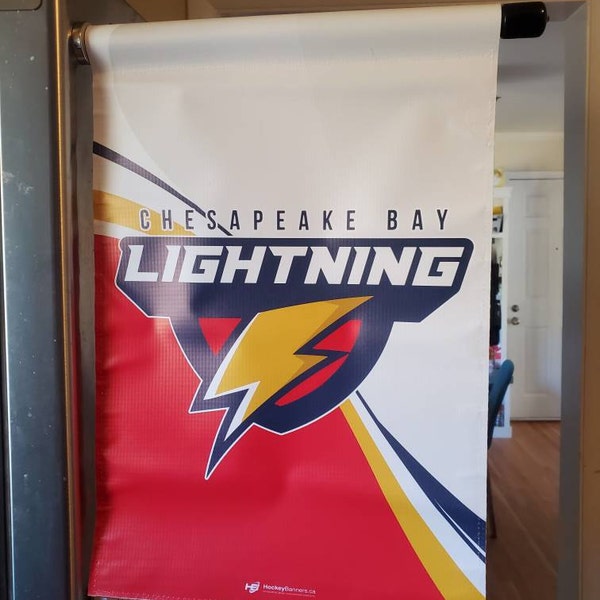 Hockey Dressing Room Door Banner Flag With Pole 12in X 18in