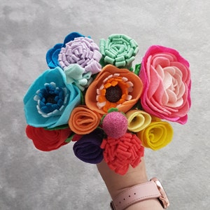 Pastel Rainbow Felt Flowers Floral Home Decor Artificial Etsy