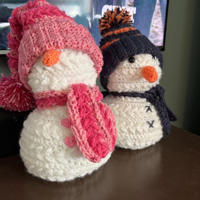 A customer's finished Wheat Stitch Snowman Crochet Pattern