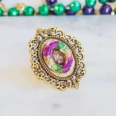thumbnail image 2 of 2 Unset Ivory On Black Resin Fairy & Ladybug Cameos – 40mm X 30mm – Costume Jewelry Making 2 of 2