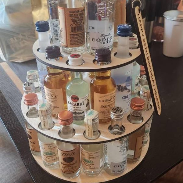 BIG 36 Mini Bottle 4 Tier Fireball or Titos Cake, Alcohol Shots Display ...