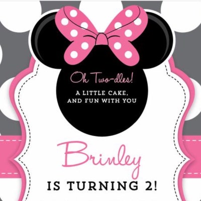 Minnie Mouse 2nd Birthday Invitations Printable Girls Party Invitation ...