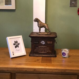 Statue Rottweiler Art Dog – Édition Limitée – Résine Bronze Sur Socle Bois