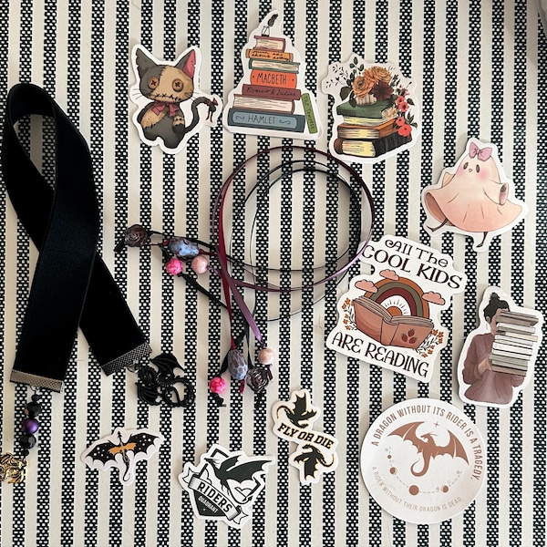 Manon Dark Red Velvet Ribbon Bookmark With Charms Bookish Gift book ...