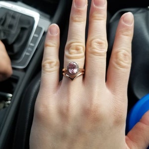 14kt chevron filled gold handcrafted rose ring minimalist