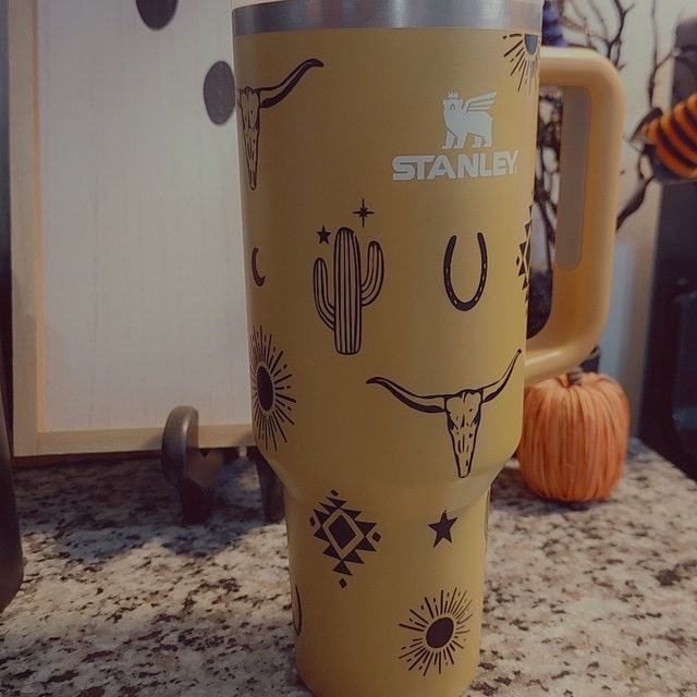Southwestern Aztec Boho 40oz Quencher H2.0 Tumbler Full Wrap/stainless  Steel Stanley Cup Moon and Stars Western Texas Cowgirl Pink 