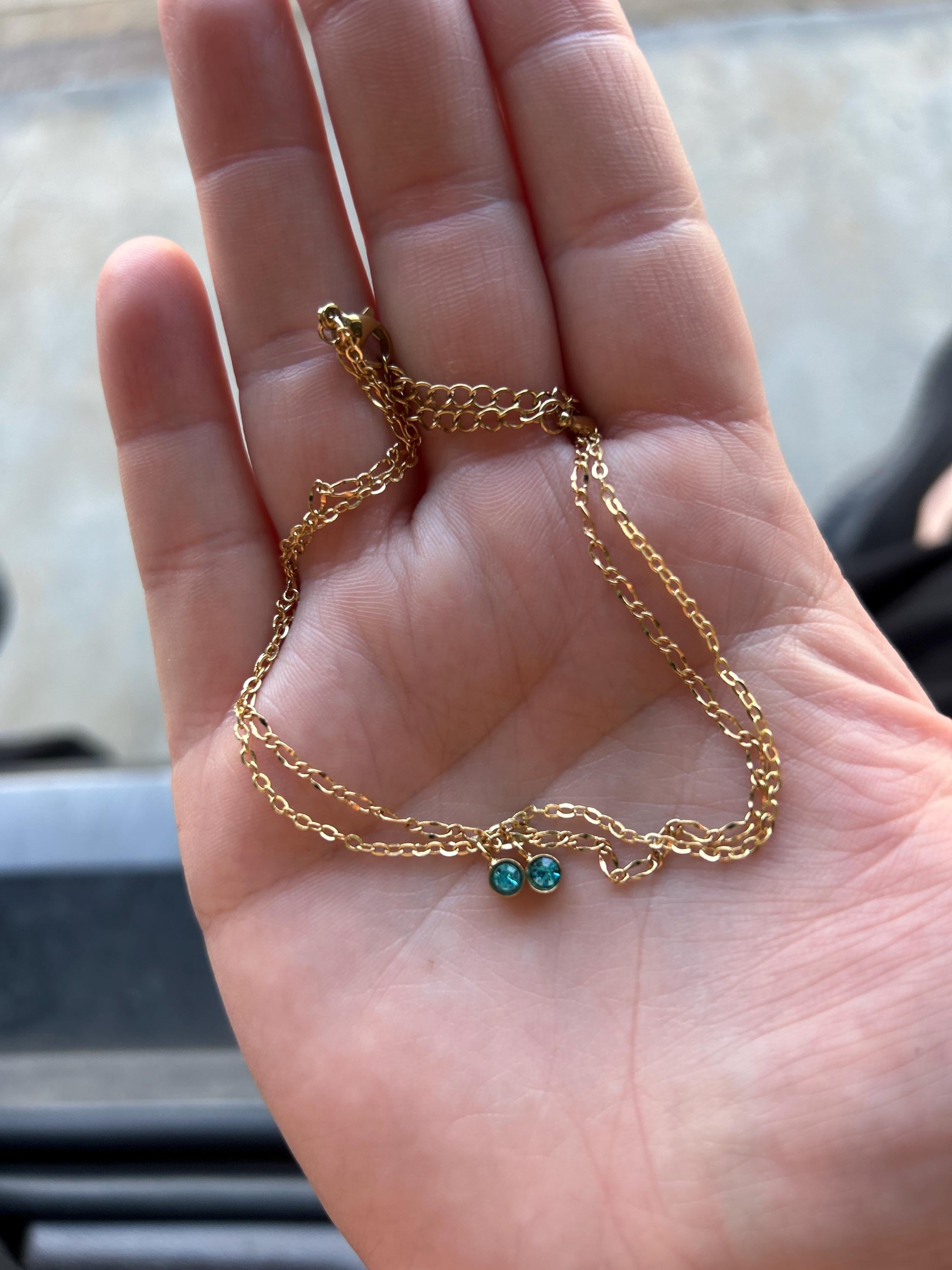 Birthstone anklet something blue for bride anklets birthday gifts Personalized anklet