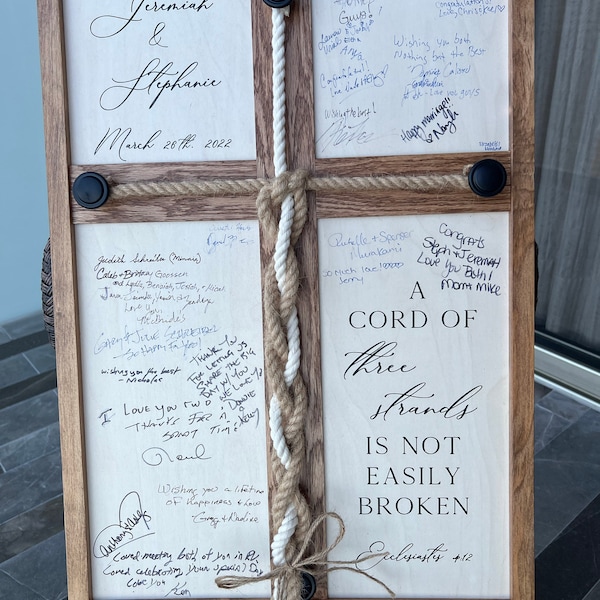 Unity Cords Sign A Cord of Three Strands Unity Ceremony Braided Cord Cross Sign With ...