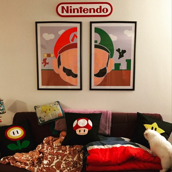 Super Mario Minimalist: Mario & Luigi Set - Etsy