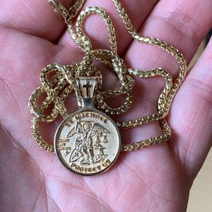 St. Michael Medal 14k Gold Patron Saint of Police Officers Archangel - Etsy