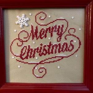 Merry Christmas cross stitch pattern. Xmas cross stitch PDF