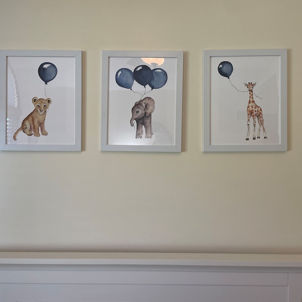 Nursery Wall Art Boy Nursery Decor Baby Animal Prints Baby Boy Wall ...