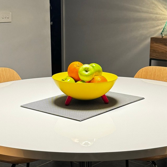 Ola Wihlborg IKEA Fruit Bowl — 90s Yellow Postmodern, Red Feet