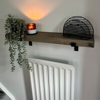 Rustic Radiator Shelf With Shelf Brackets - Etsy UK
