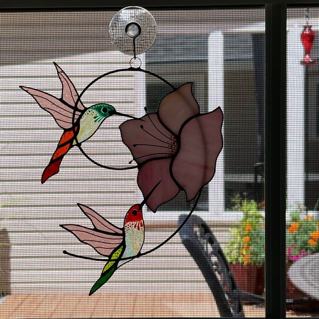 大判ステンドグラス Hummingbird ハミングバードと蘭グラスマスターズ社 m58512745535_1.jpg?1712484310