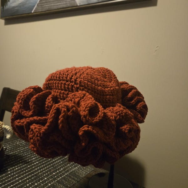 Easy Crochet Ruffle Hat Pattern - Etsy