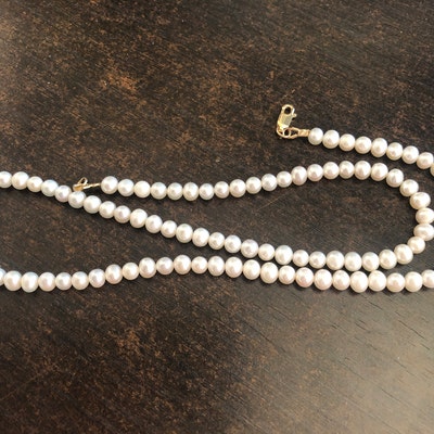 Real Pearl Necklace for Women Freshwater Pearl Jewelry Custom Length 16 ...