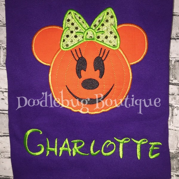 Character Inspired Miss Mouse Pumpkin Jack O Lantern With Bow ...