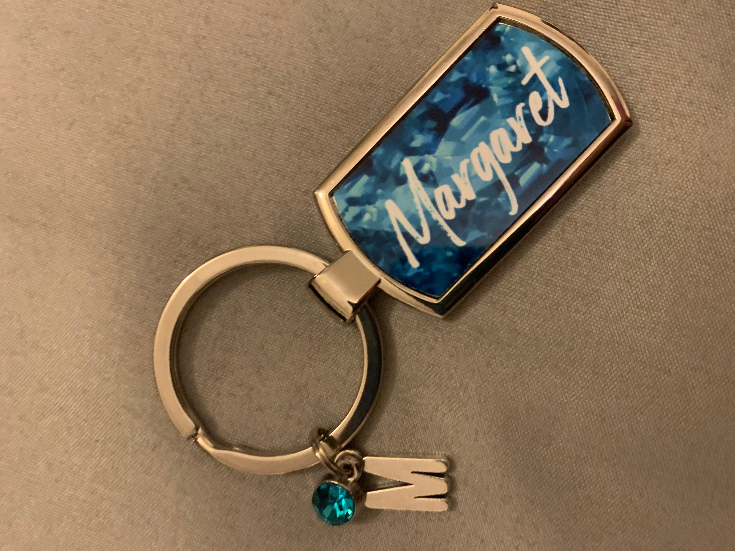 Birthstone Keyring - Birth Stone Keychain - March birthday gifts - Friendship Key  ring - Personalised Birthday Gift For Her March Baby 2023