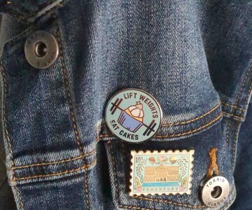 Lift Weights Eat Cakes Pastel Enamel Pin