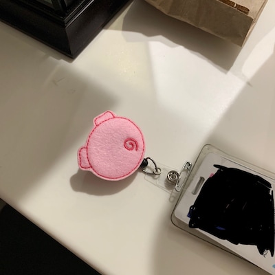 Pig Badge Reel, Pig Badge Holder, Pig ID Tag, Pig Accessory, Pig Gift ...