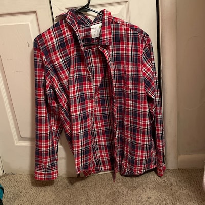 Distressed Oversize Flannel Shirt - Etsy