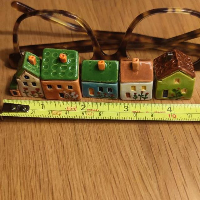 小さな陶器の家（1個）を個別に販売 | 手作り | さまざまな色