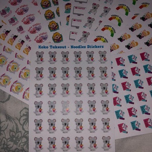 36 Cute Koko the Koala Takeout - Noodles Planner Stickers - Etsy
