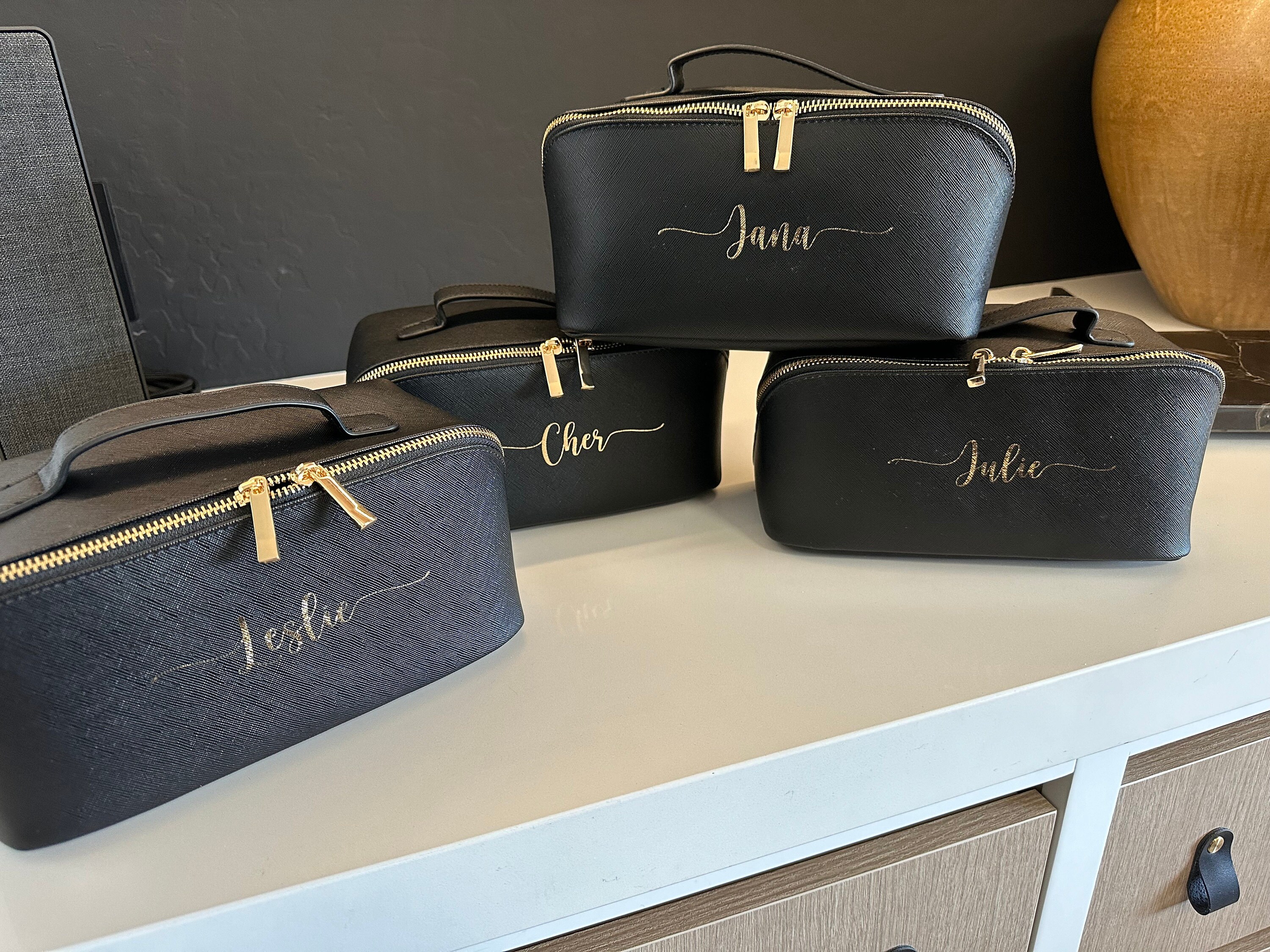 Personalisierte Monogramm Kosmetiktasche, personalisierte Schminktasche, personalisiertes Geschenk für sie, personalisiertes Geschenk für Brautjungfern, Makeup Organizer, Make-up