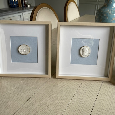 Pair Of Grand Tour Plaster Intaglio Replicas, Framed | Chairish