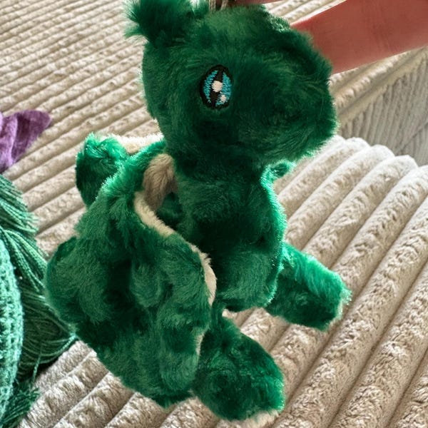 Tiny Green Dragon Plush Keychain, Mini Soft Animal Toy, Cuddly Toy Baby ...