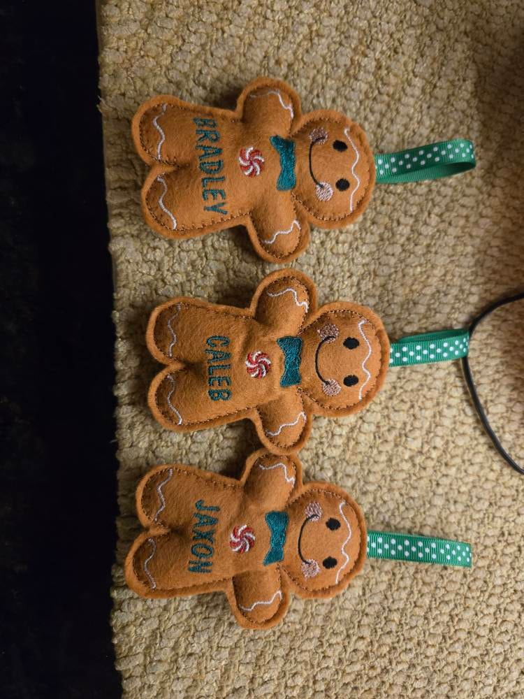 Personalised Felt Gingerbread Christmas Ornament: Tree Hanger