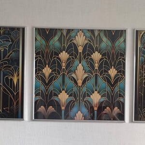 Art Deco Gallery Wall Prints: Art Nouveau Vintage Set Floral