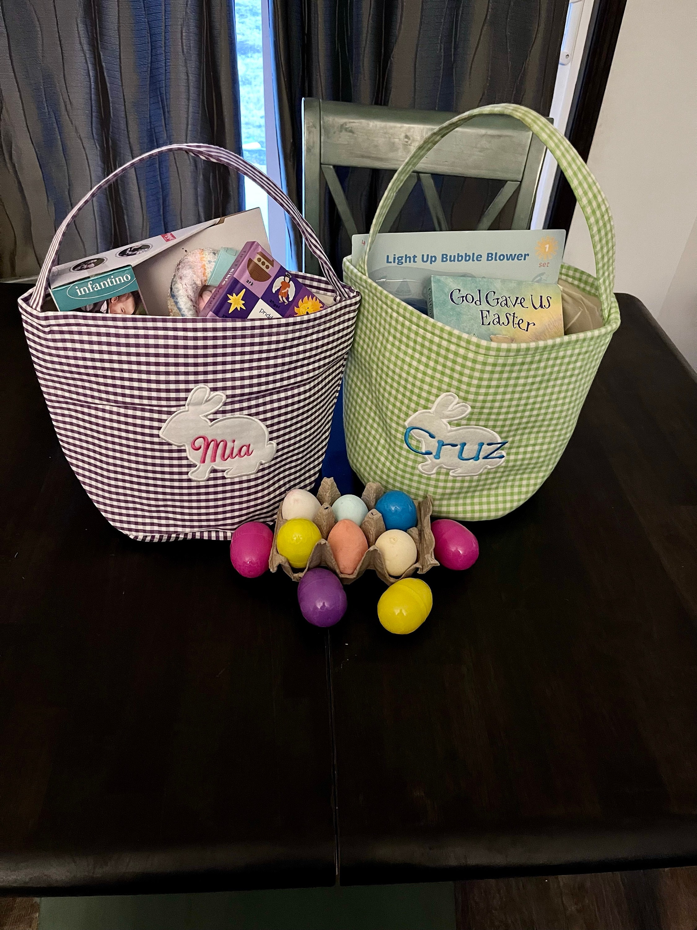 Easter basket, Personalized Easter Basket, monogram easter basket, girls basket, boys basket, girls easter basket, embroidered, Check