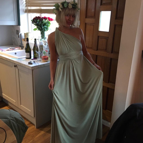 T-Back Multi Wear Convertible Bridesmaid Dresses Sage