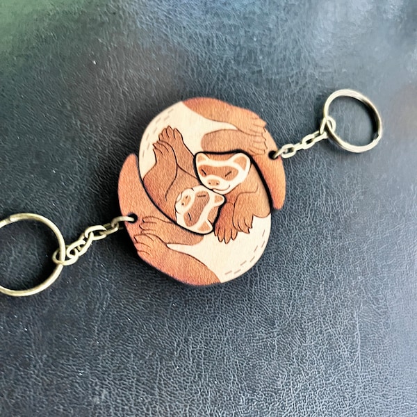 Interlocking Ferret Keychains - Friendship or Relationship Matching ...
