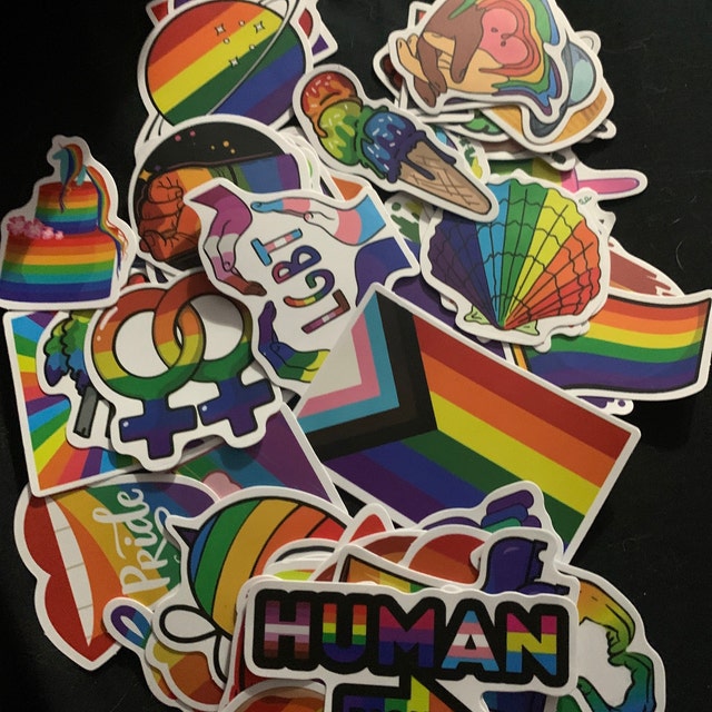 10-100pc Rainbow Themed Stickers Gay Pride LGBTQ Stickers for