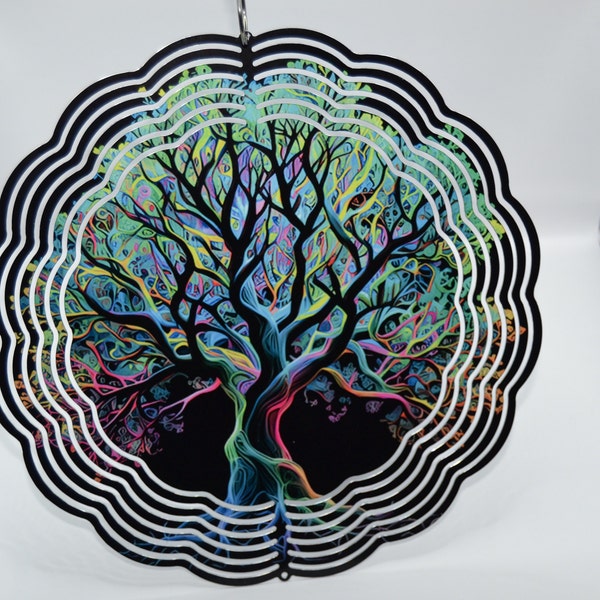 Tree of Life Wind Spinner Sublimation Design Template, Neon Wind ...