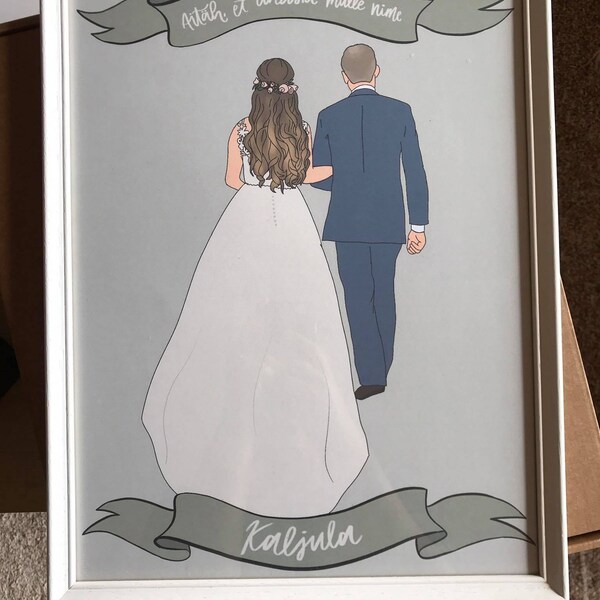 Custom Wedding Coloring Page: Personalized Kids Activity, Printable