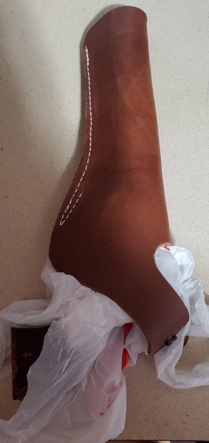 Two Position Leather Holster Cross & Strong Side Draw Fits Ruger Blackhawk / Super / Old Army up to a 7.5&quot;